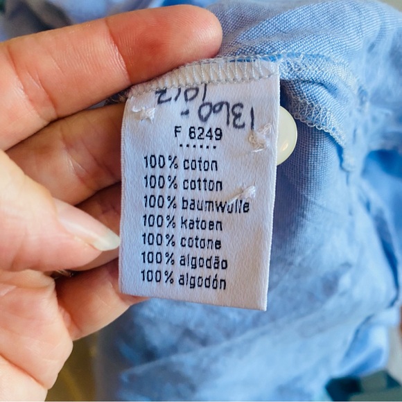 Lacoste Shirt Dress Cotton Blue Popover Coastal Grandma preppy - Picture 6 of 8